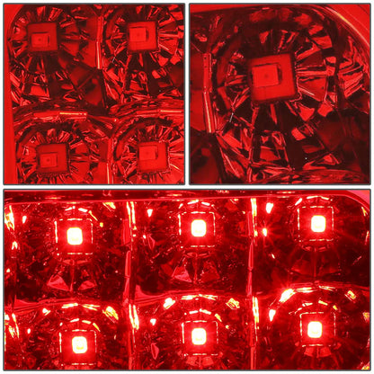07-14 GMC Sierra 3D LED Tail Lights Chrome Red