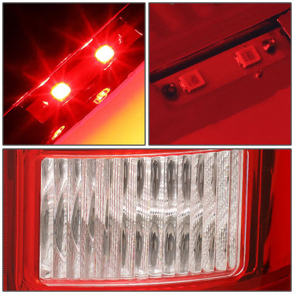 07-14 GMC Sierra 3D LED Tail Lights Chrome Red