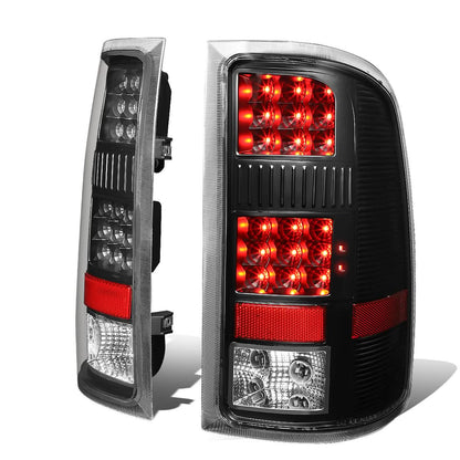 07-14 GMC Sierra LED Tail Lights Black Clear