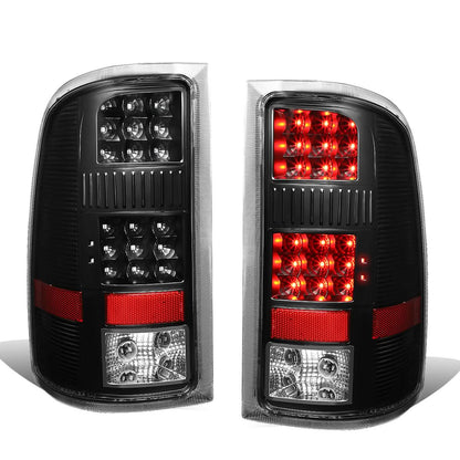 07-14 GMC Sierra LED Tail Lights Black Clear