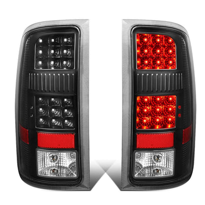 07-14 GMC Sierra LED Tail Lights Black Clear