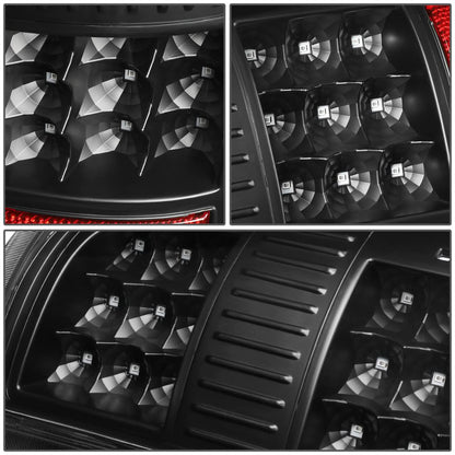 07-14 GMC Sierra LED Tail Lights Black Clear