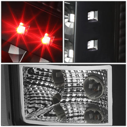 07-14 GMC Sierra LED Tail Lights Black Clear