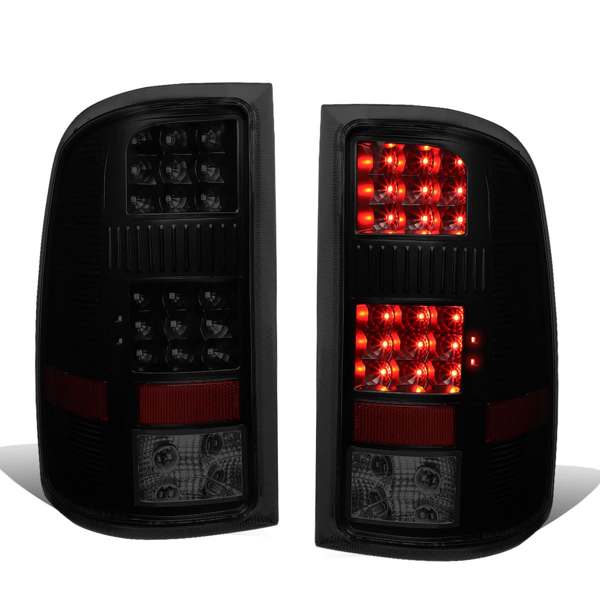 07-14 GMC Sierra LED Tail Lights Black Smoke