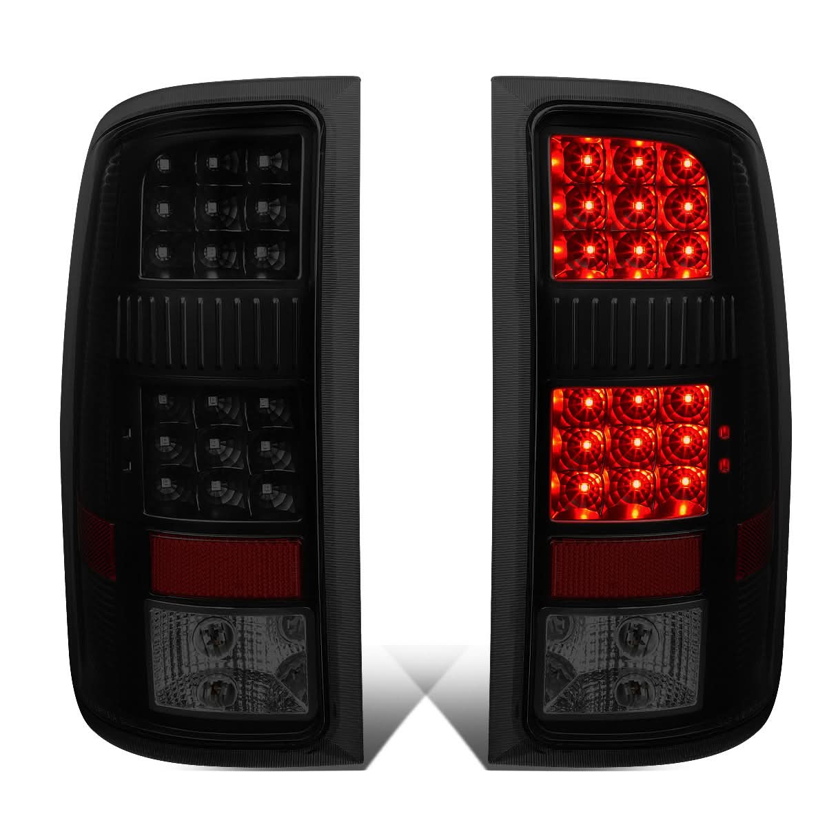 07-14 GMC Sierra LED Tail Lights Black Smoke