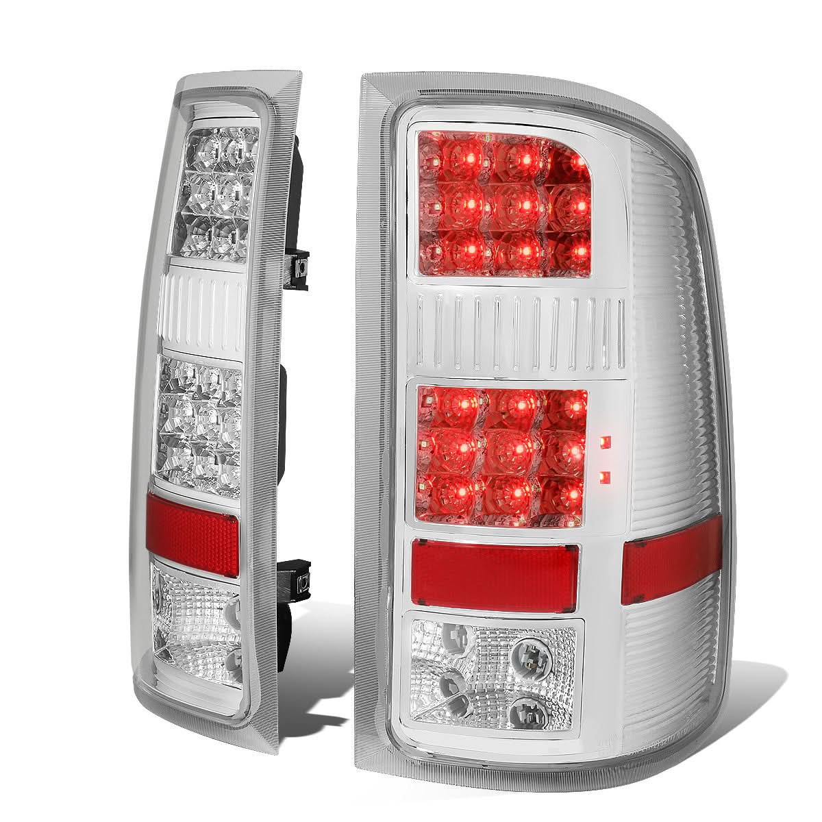 2007-2014 GMC Sierra LED Tail Lights - Chrome/Clear