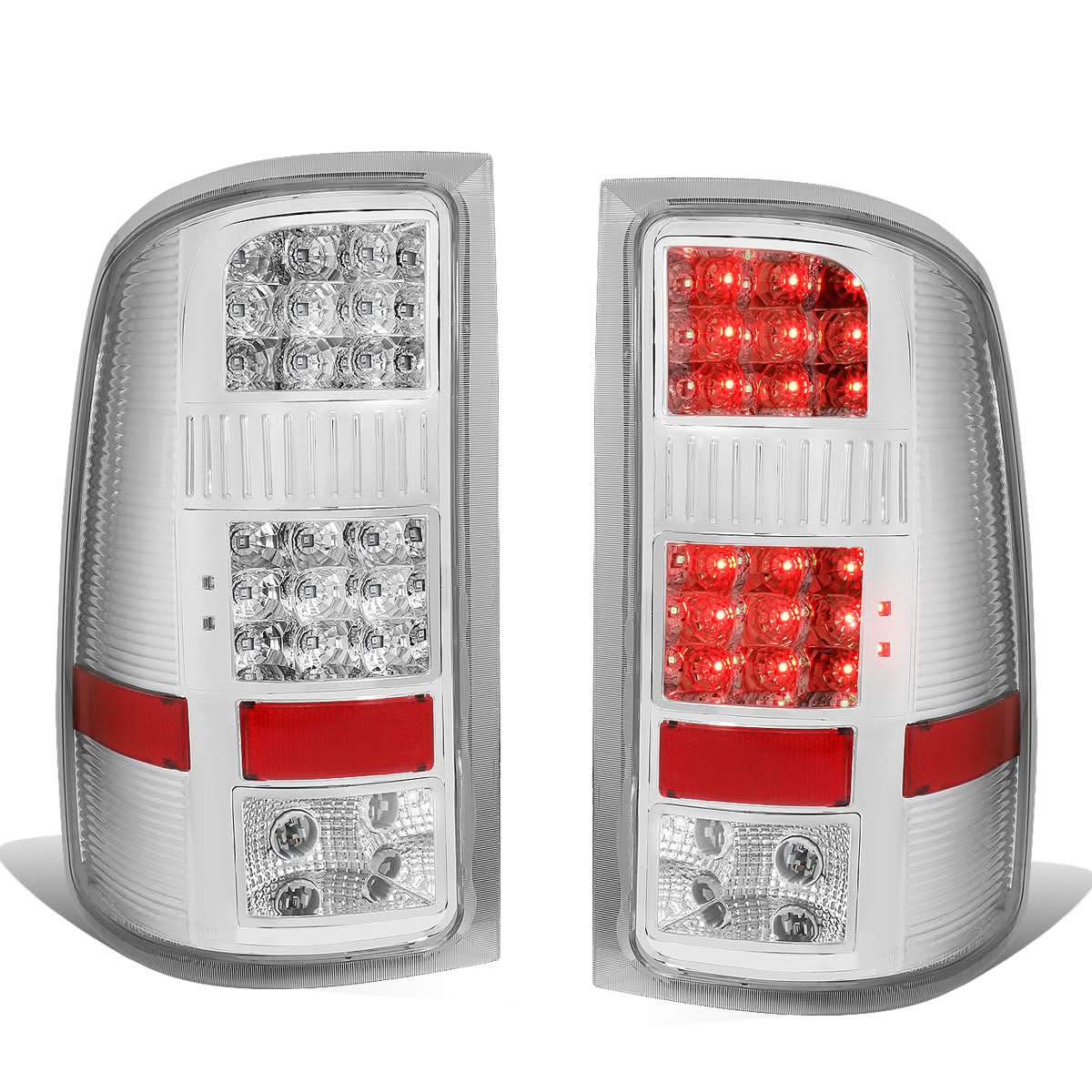 2007-2014 GMC Sierra LED Tail Lights - Chrome/Clear