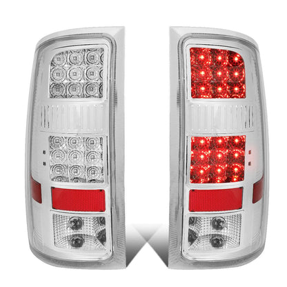 2007-2014 GMC Sierra LED Tail Lights - Chrome/Clear