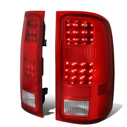 07-14 GMC Sierra LED Tail Lights Chrome/Red
