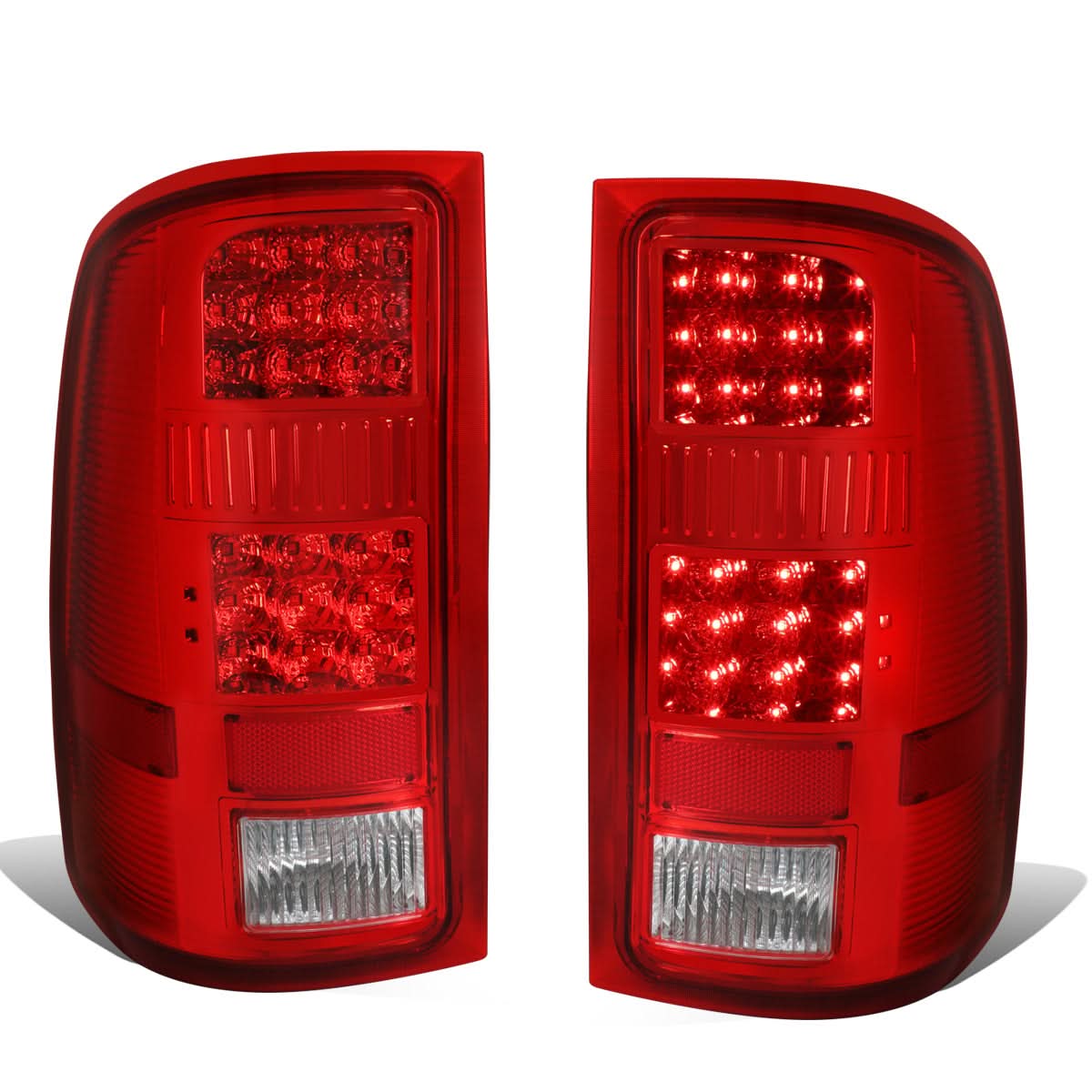 07-14 GMC Sierra LED Tail Lights Chrome/Red