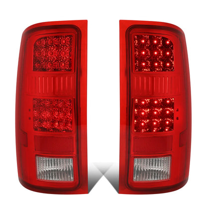 07-14 GMC Sierra LED Tail Lights Chrome/Red