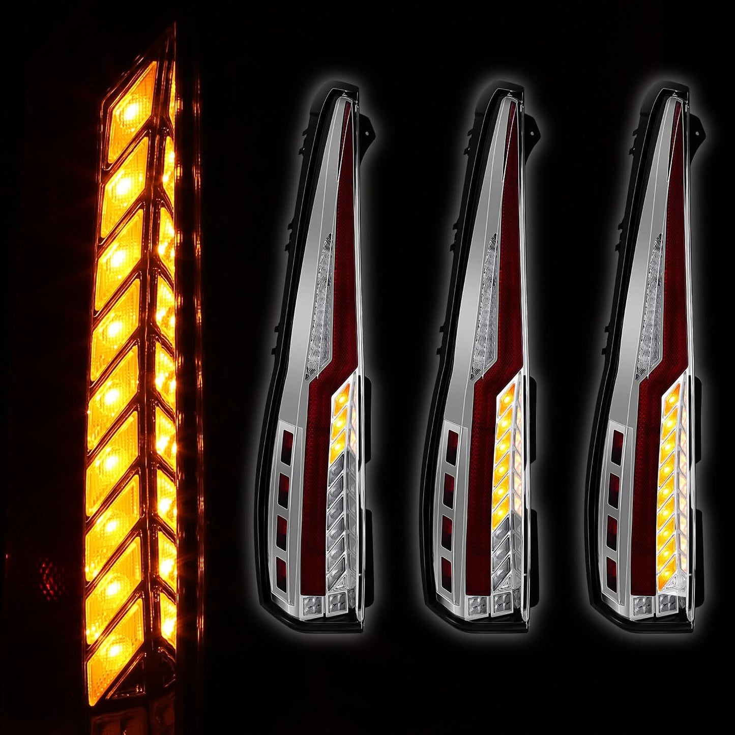 07-14 Chevrolet Tahoe / GMC Yukon Full LED Tail Lights Chrome Clear