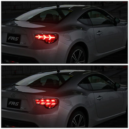 2013-2017 Subaru BRZ / Scion FRS Tail Lights - Black Clear