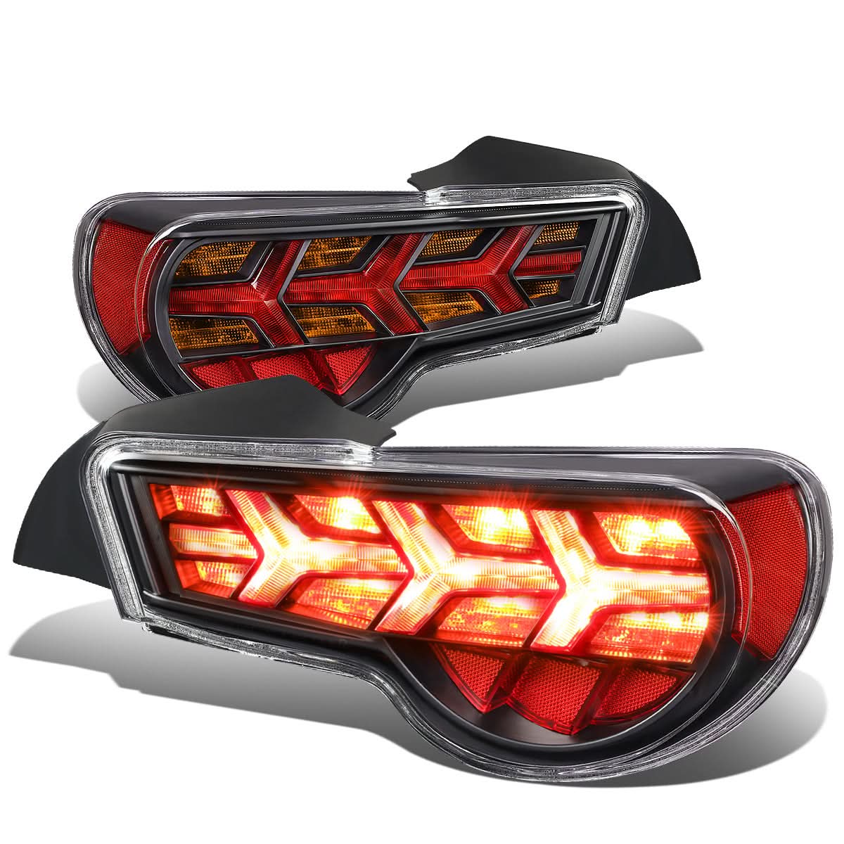 13-17 Subaru BRZ Black Housing Clear Lens Amber Signal Tail Lights