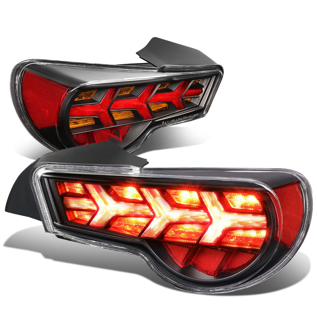13-17 Subaru BRZ Black Housing Clear Lens Amber Signal Tail Lights