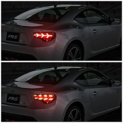 13-17 Subaru BRZ Black Housing Clear Lens Amber Signal Tail Lights