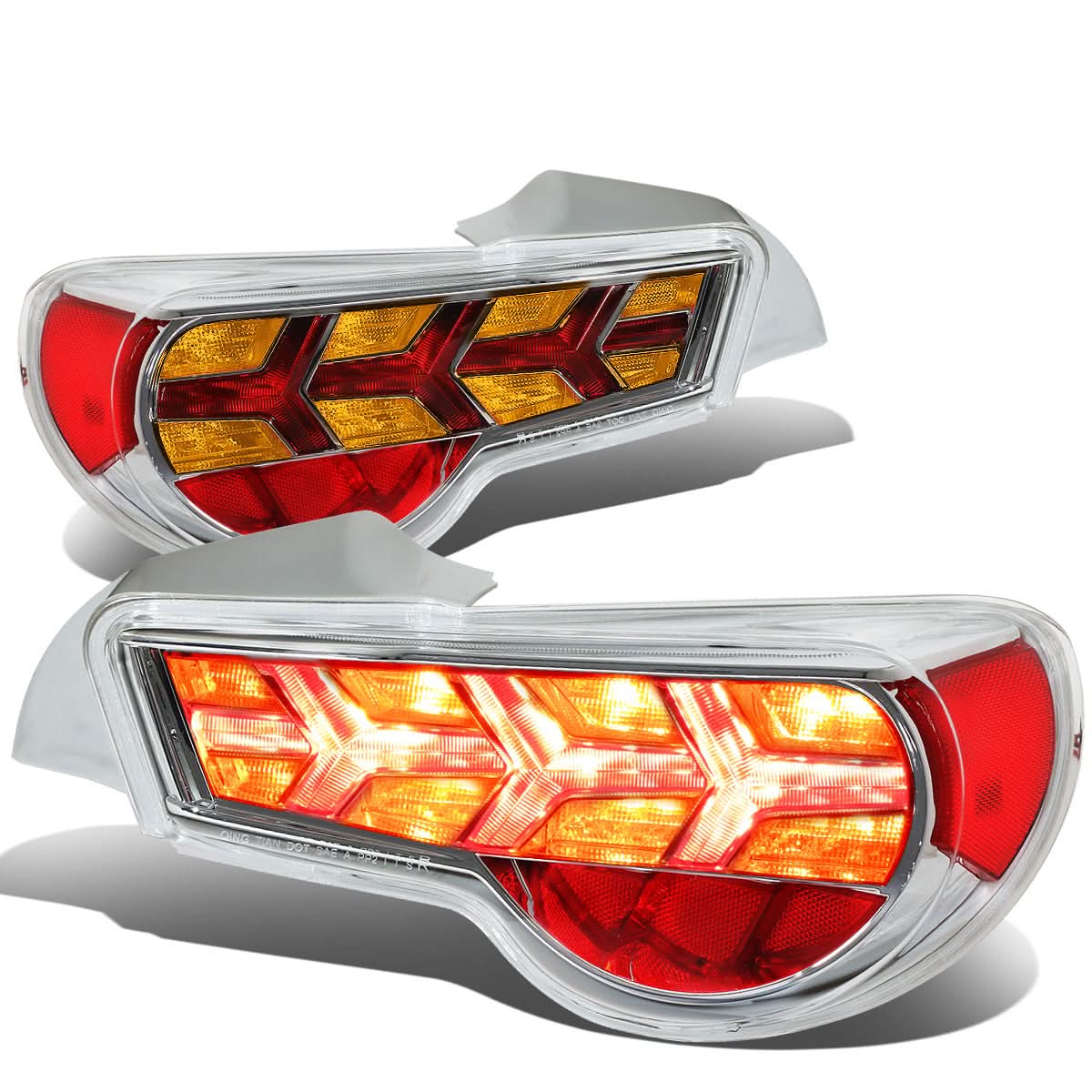 13-17 Subaru BRZ / Scion FRS Tail Lights - Chrome Clear Amber