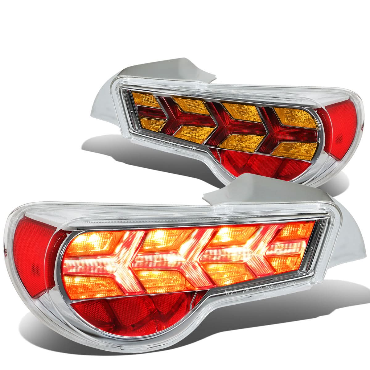 13-17 Subaru BRZ / Scion FRS Tail Lights - Chrome Clear Amber