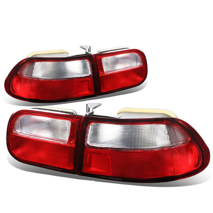 92-95 Honda Civic 2/3-Door Red Clear Tail Lights