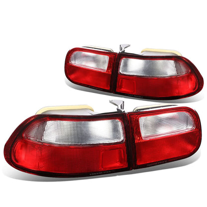 92-95 Honda Civic 2/3-Door Red Clear Tail Lights