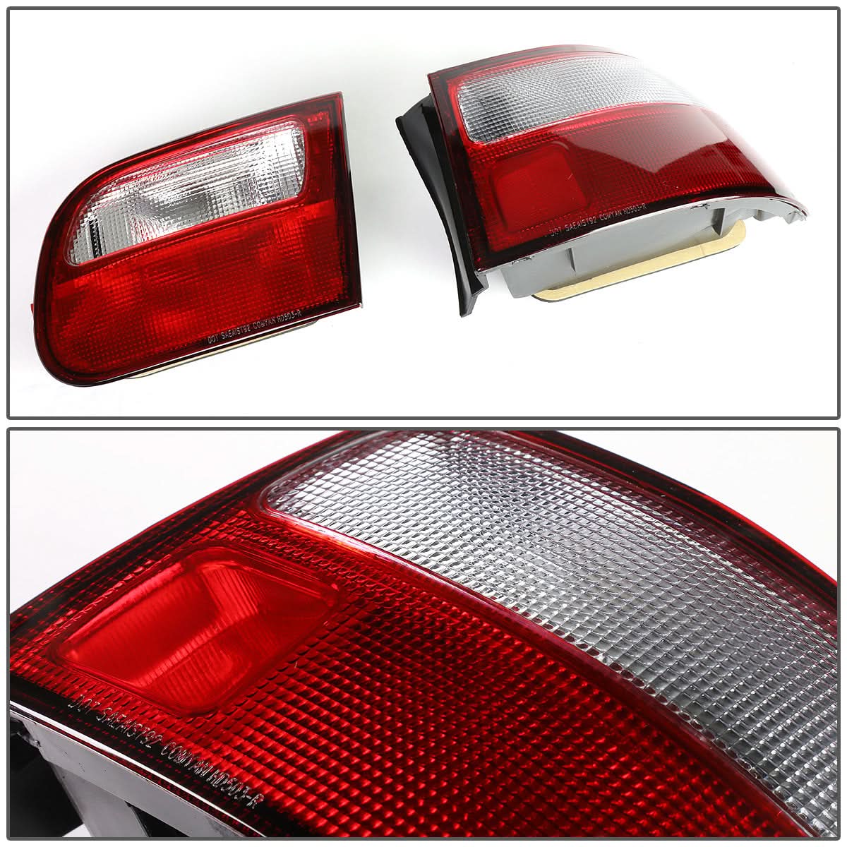 92-95 Honda Civic 2/3-Door Red Clear Tail Lights