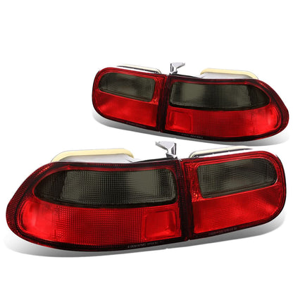 92-95 Honda Civic 2/3-Door Red Smoke Tail Lights