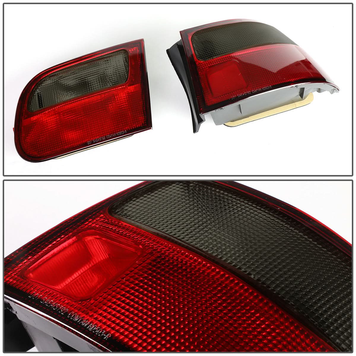 92-95 Honda Civic 2/3-Door Red Smoke Tail Lights