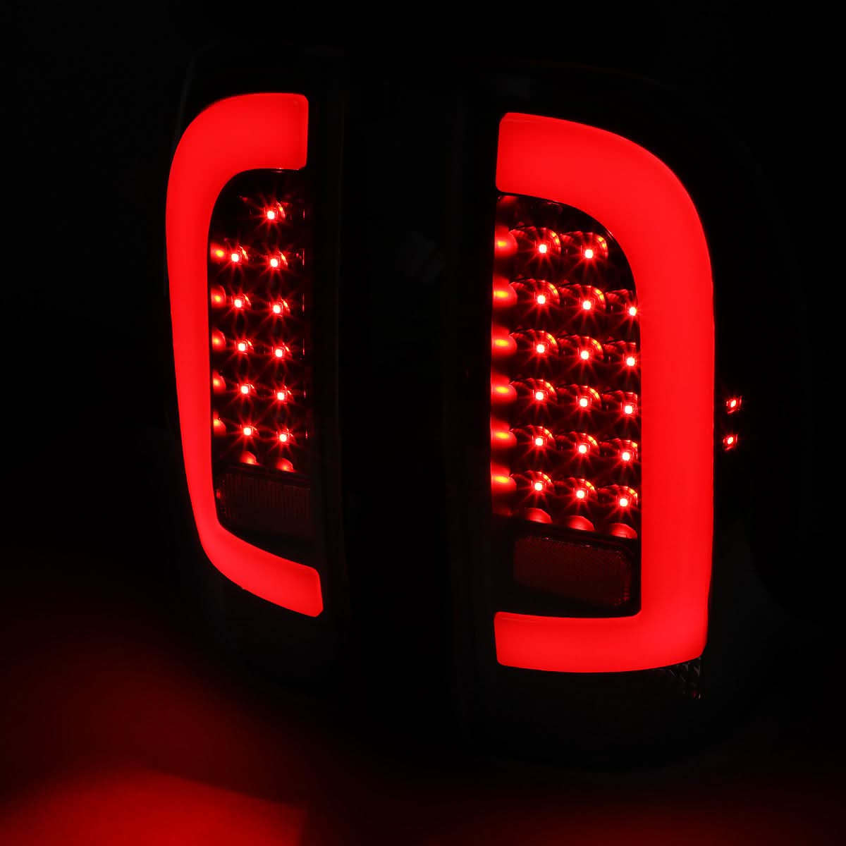2005-2015 Toyota Tacoma L-Bar Style 3D LED Tail Lights - Black/Clear
