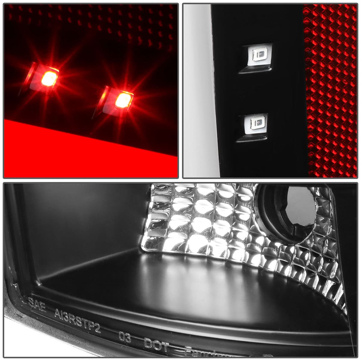 2005-2015 Toyota Tacoma L-Bar Style 3D LED Tail Lights - Black/Clear
