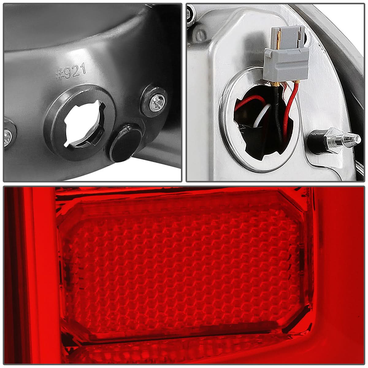 2005-2015 Toyota Tacoma L-Bar Style 3D LED Tail Lights Chrome/Red