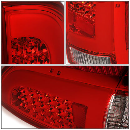 2005-2015 Toyota Tacoma L-Bar Style 3D LED Tail Lights Chrome/Red