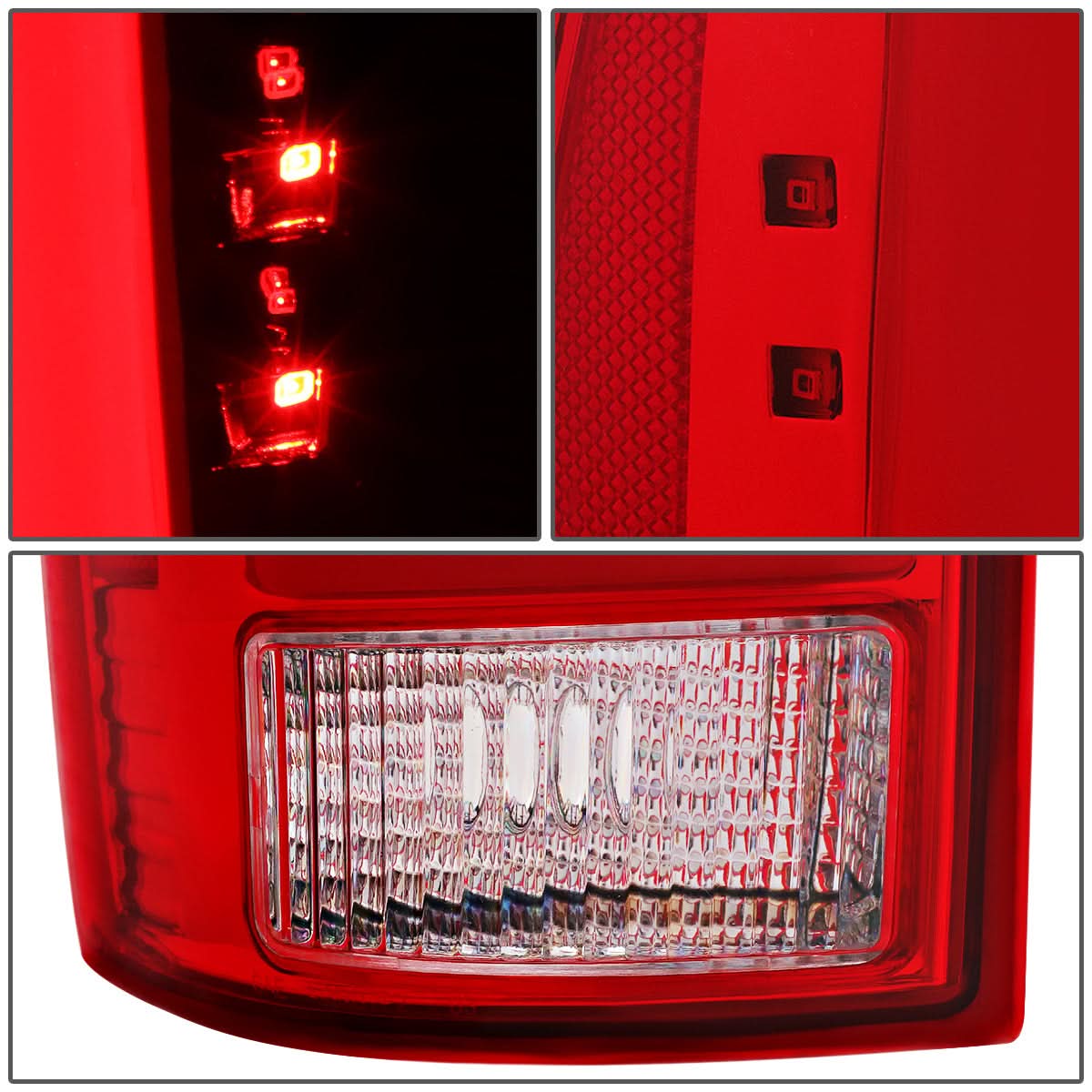2005-2015 Toyota Tacoma L-Bar Style 3D LED Tail Lights Chrome/Red