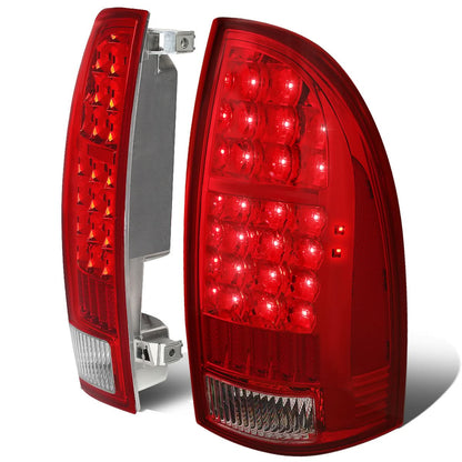 2005-2015 Toyota Tacoma LED Tail Lights - Chrome Red