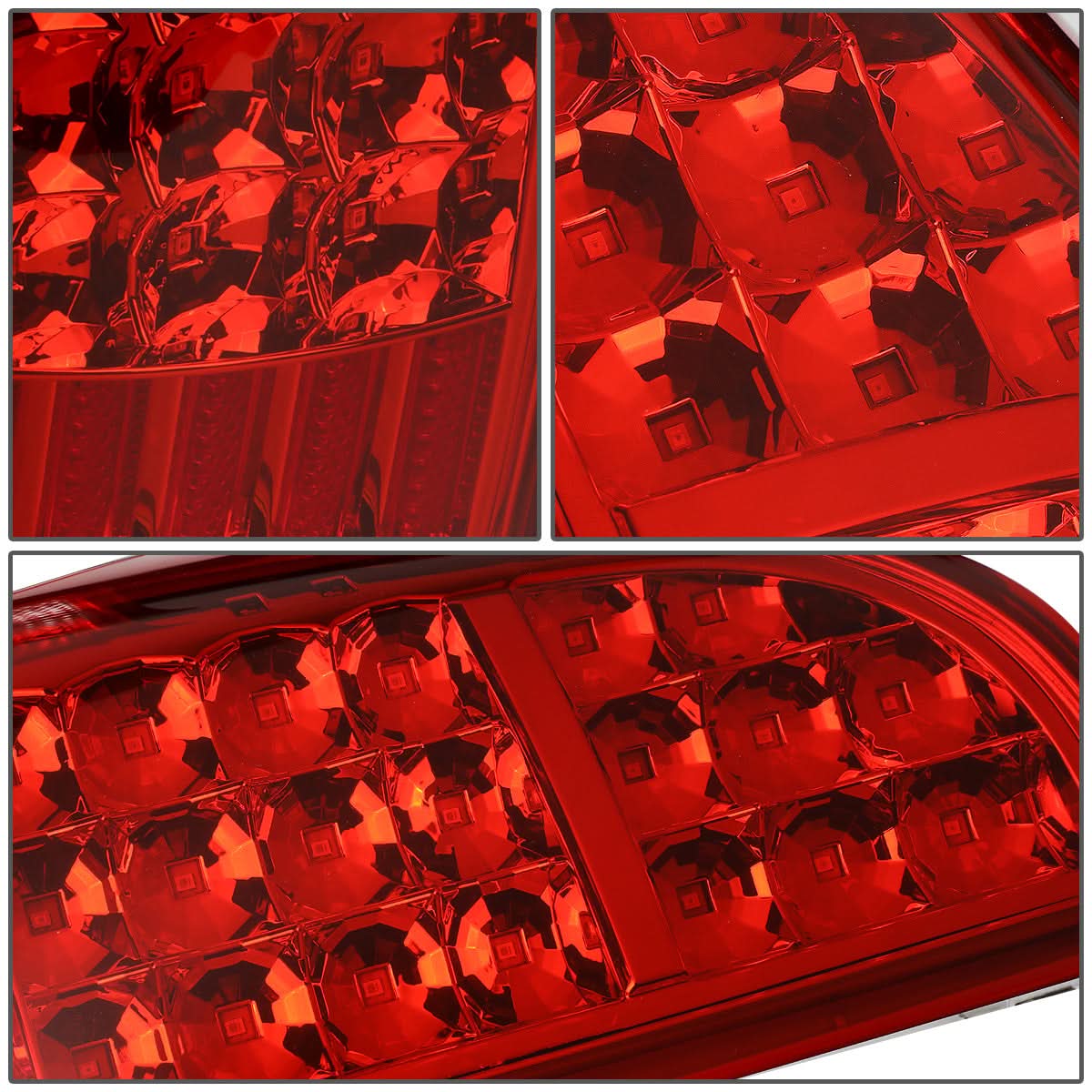 2005-2015 Toyota Tacoma LED Tail Lights - Chrome Red