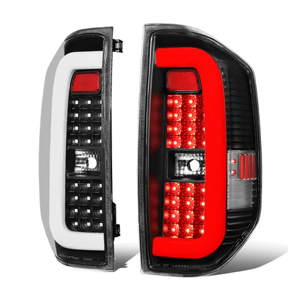 14-18 Toyota Tundra Tube Bar Style 3D LED Tail Lights - Black/Clear