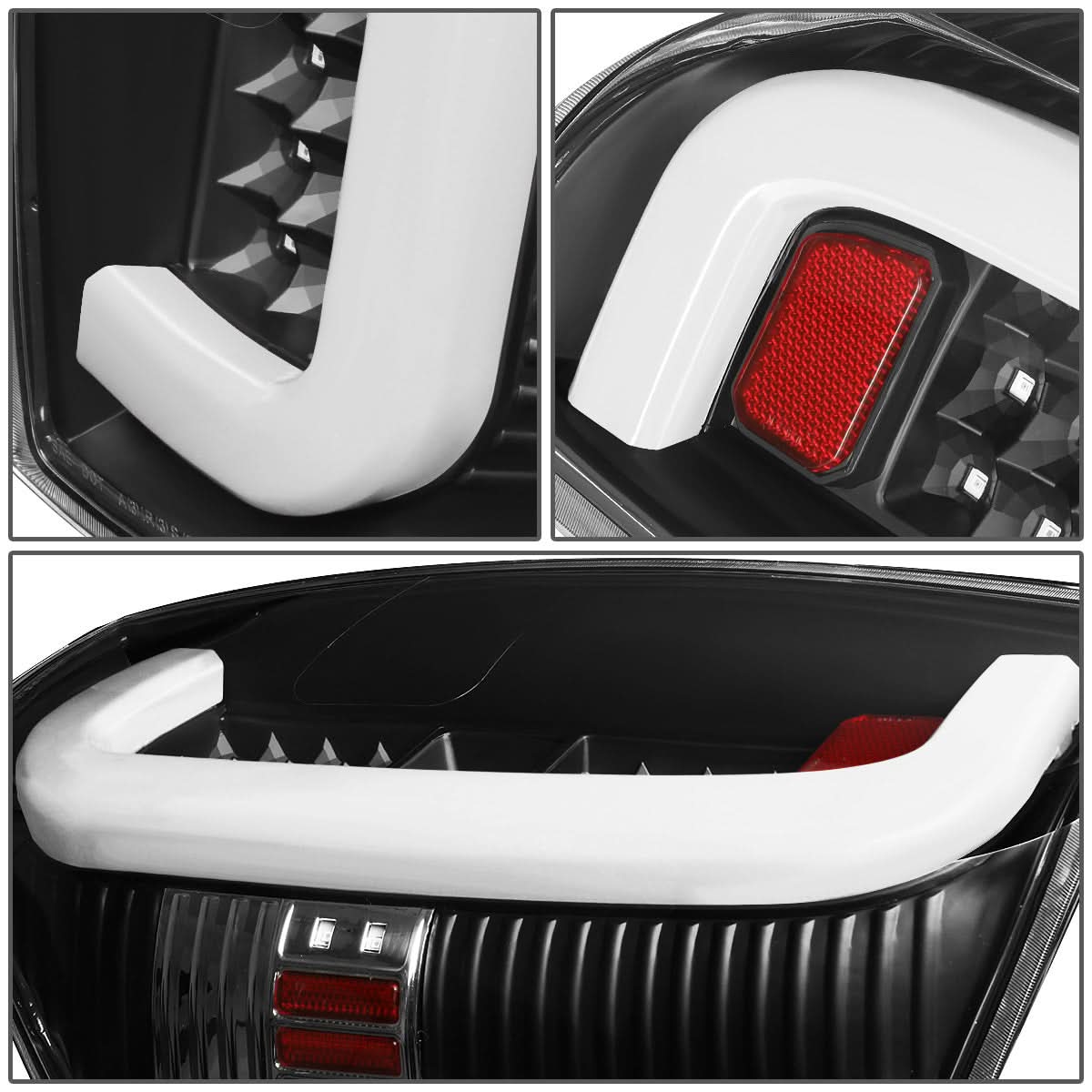 14-18 Toyota Tundra Tube Bar Style 3D LED Tail Lights - Black/Clear
