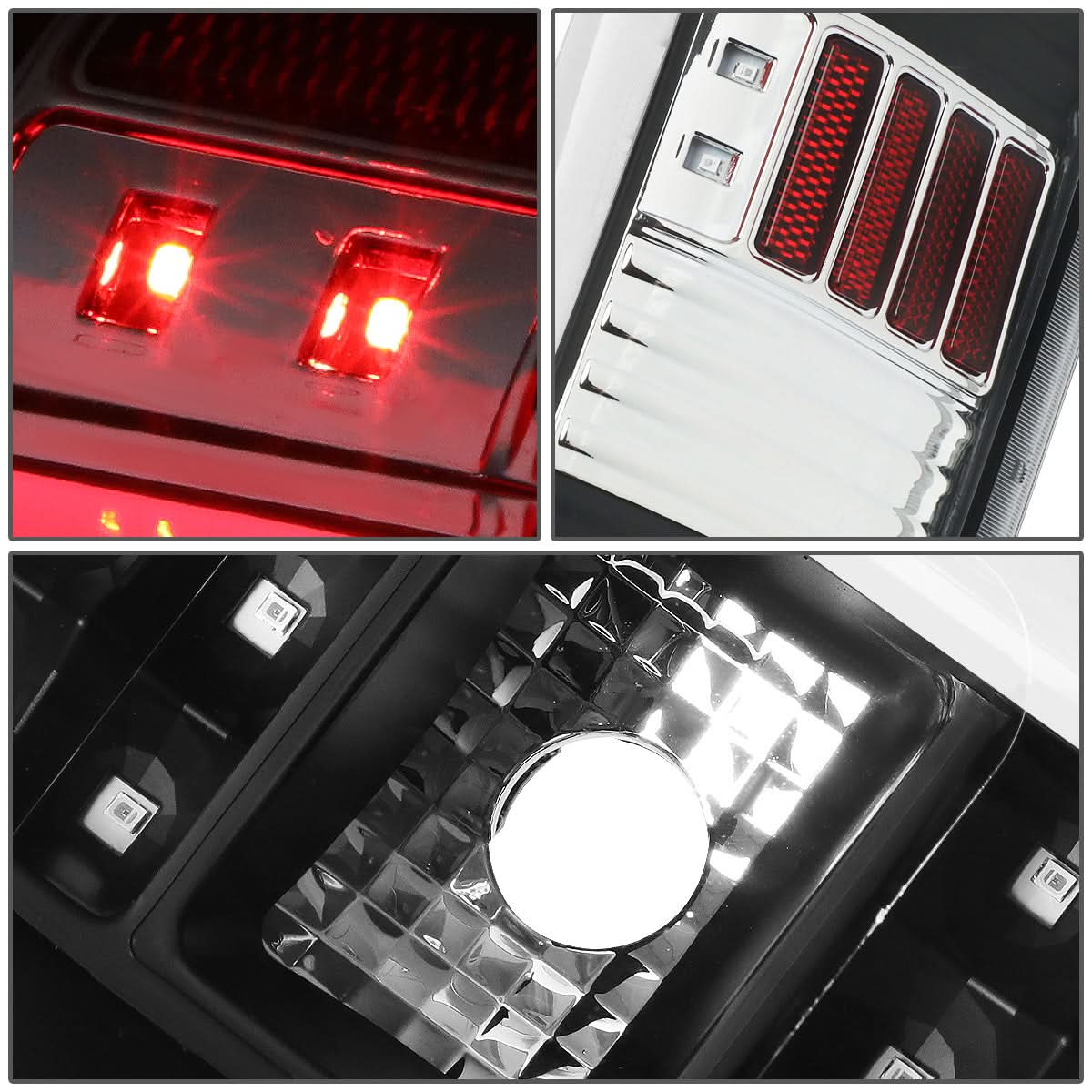 14-18 Toyota Tundra Tube Bar Style 3D LED Tail Lights - Black/Clear