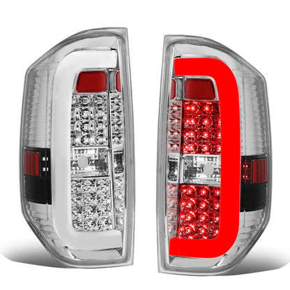 14-18 Toyota Tundra Tube Bar Style 3D LED Tail Lights - Chrome/Clear