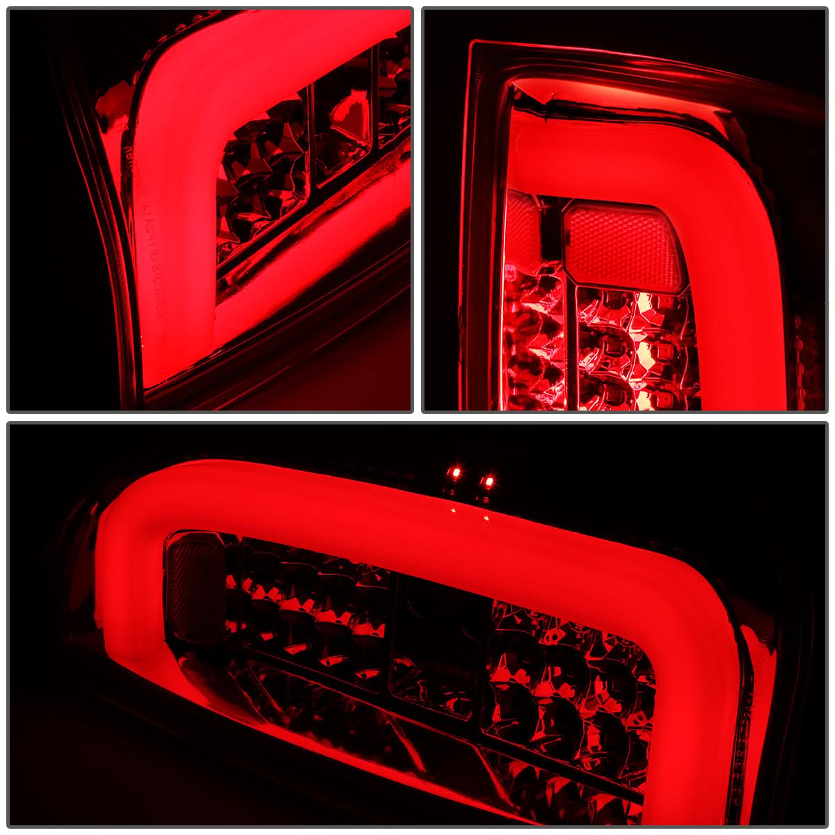 14-18 Toyota Tundra Tube Bar Style 3D LED Tail Lights - Chrome/Clear