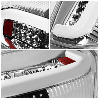 14-18 Toyota Tundra Tube Bar Style 3D LED Tail Lights - Chrome/Clear