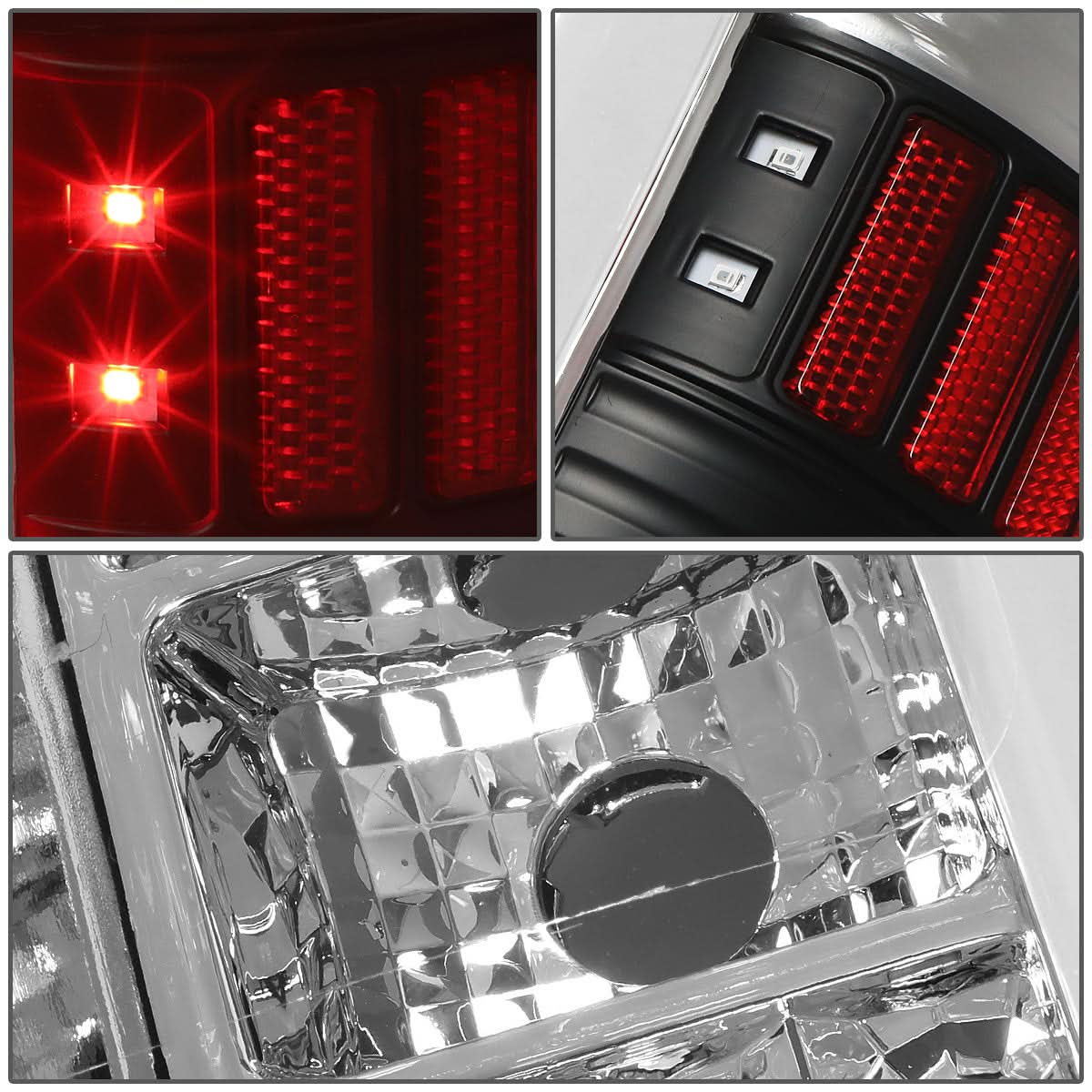 14-18 Toyota Tundra Tube Bar Style 3D LED Tail Lights - Chrome/Clear