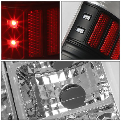 14-18 Toyota Tundra Tube Bar Style 3D LED Tail Lights - Chrome/Clear