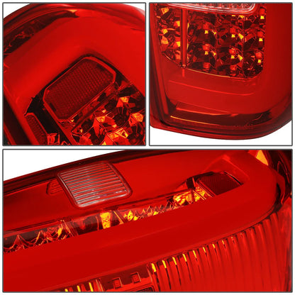 14-18 Toyota Tundra Tube Bar Style 3D LED Tail Lights Chrome/Red