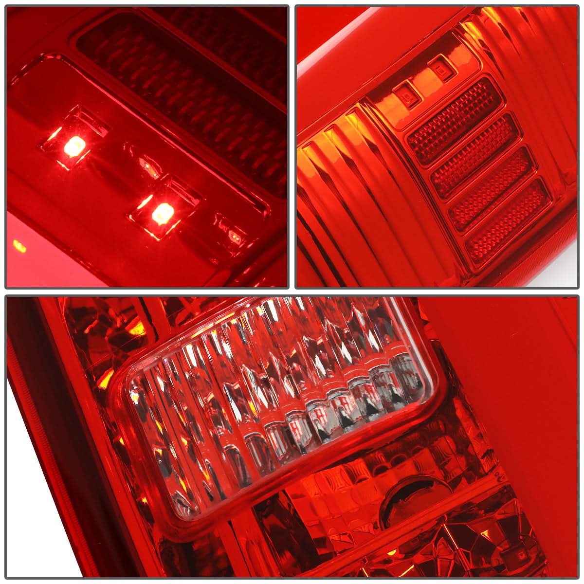 14-18 Toyota Tundra Tube Bar Style 3D LED Tail Lights Chrome/Red