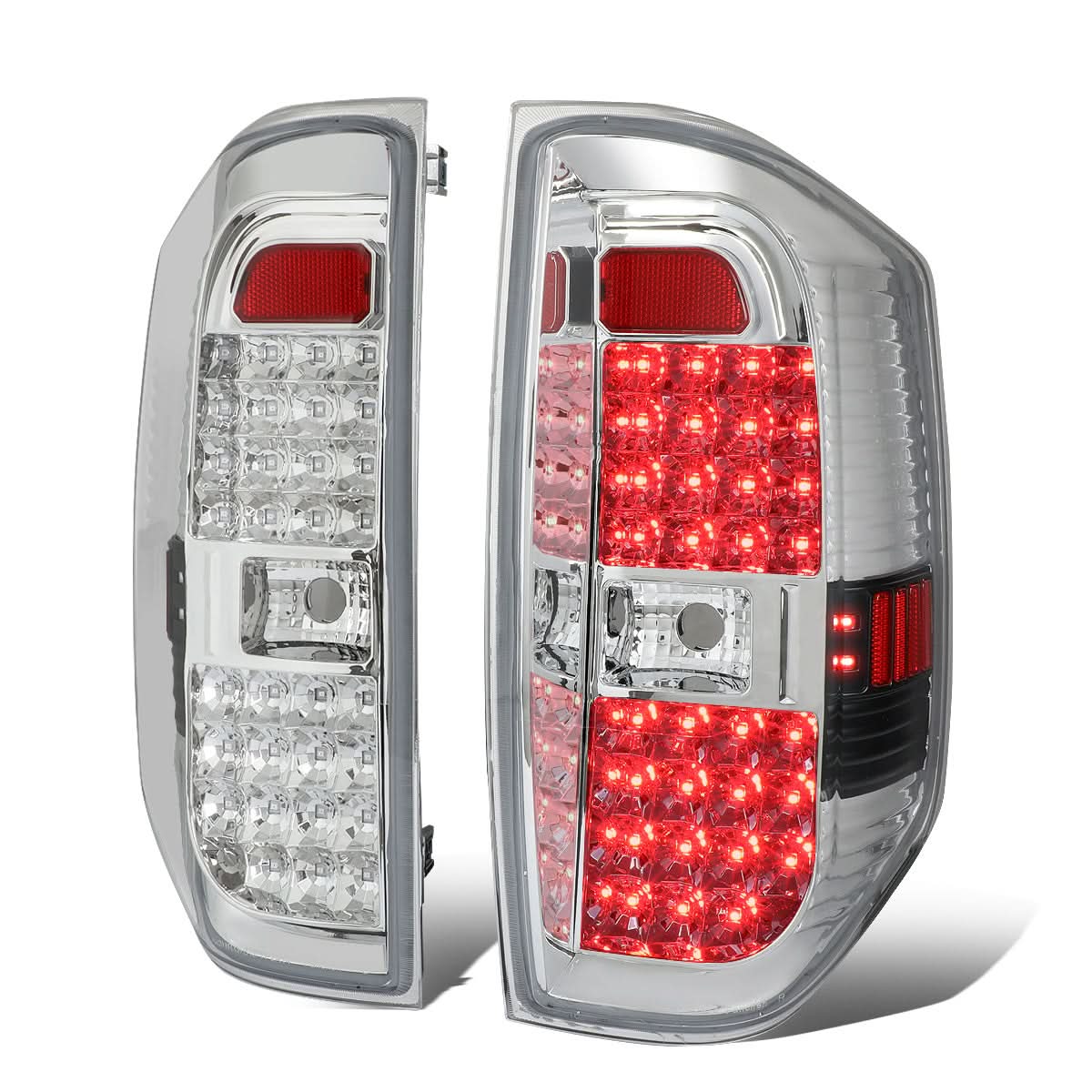 2014-2018 Toyota Tundra Full LED Tail Lights - Chrome/Clear