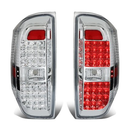 2014-2018 Toyota Tundra Full LED Tail Lights - Chrome/Clear
