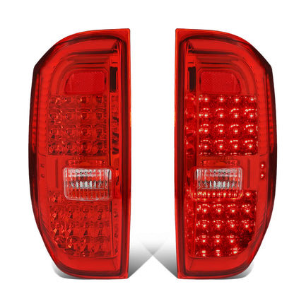 2014-2018 Toyota Tundra Full LED Tail Lights - Chrome/Red
