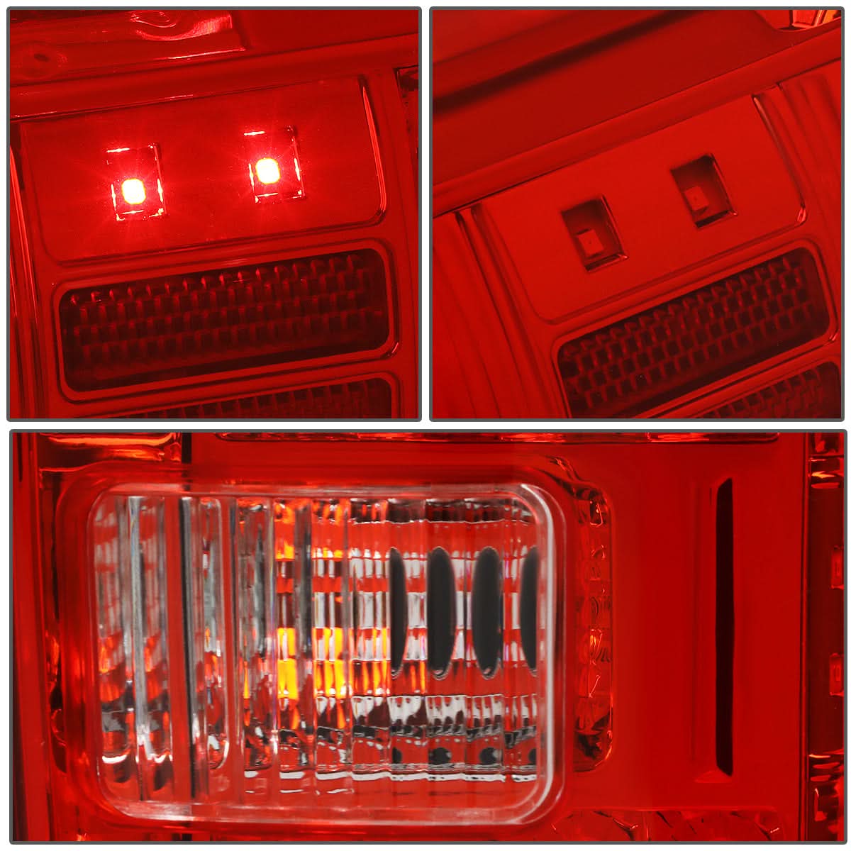 2014-2018 Toyota Tundra Full LED Tail Lights - Chrome/Red