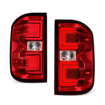 14-19 Chevrolet Silverado / GMC Sierra Dually Red Clear Tail Lights