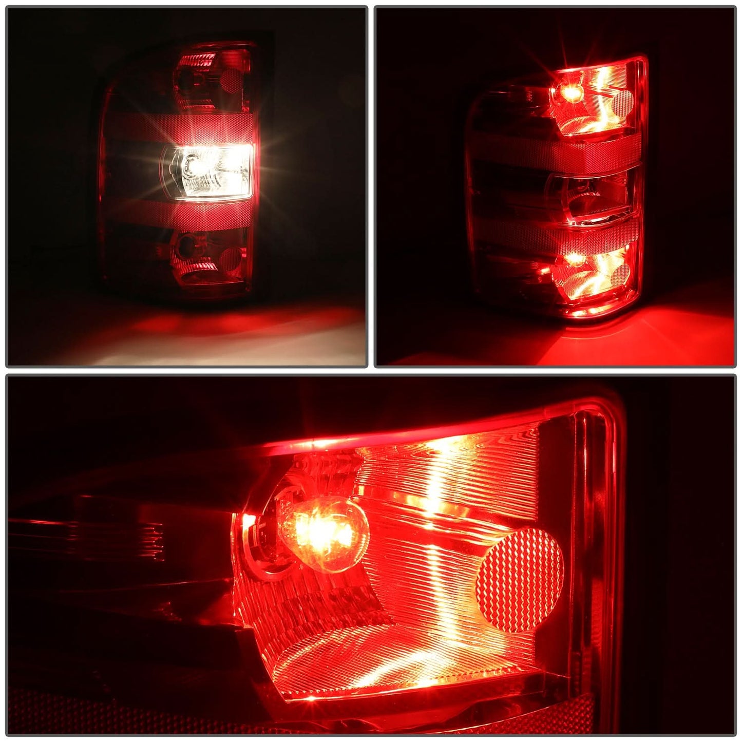 2007-2013 Chevrolet Silverado Red Clear Tail Light Left